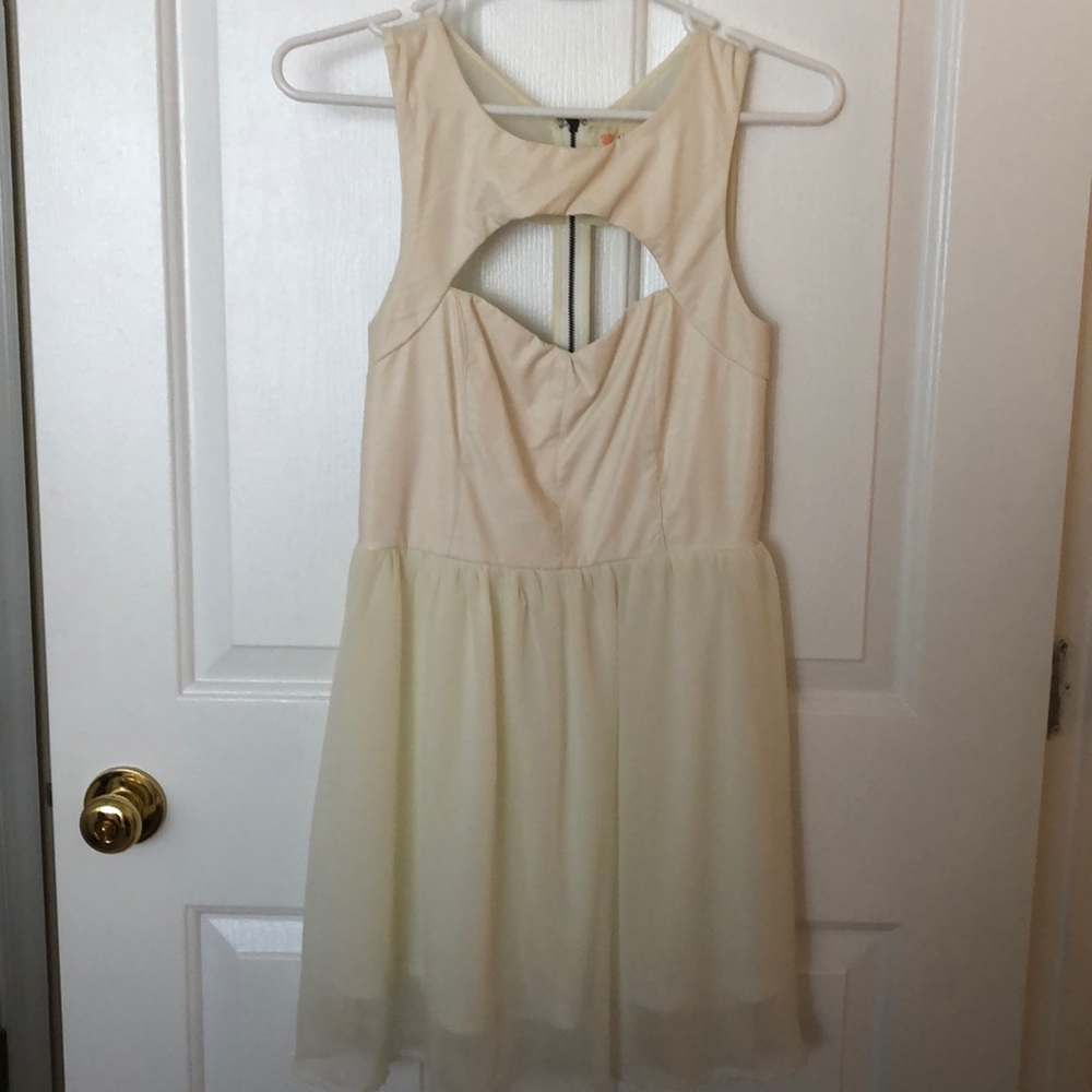 Cream cut out dress